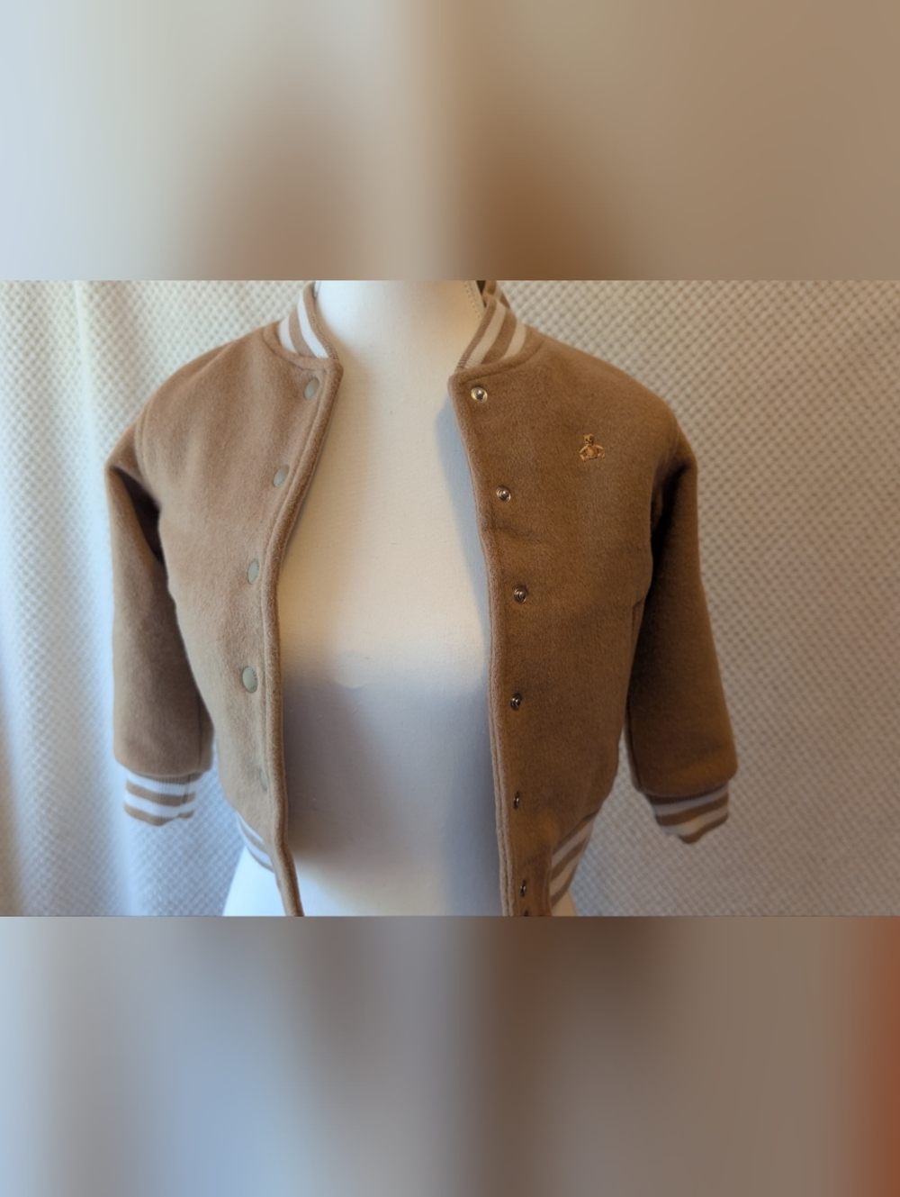 NWOT GAP Baby Tan and Navy Lined Toddler Jacket Size 4T
